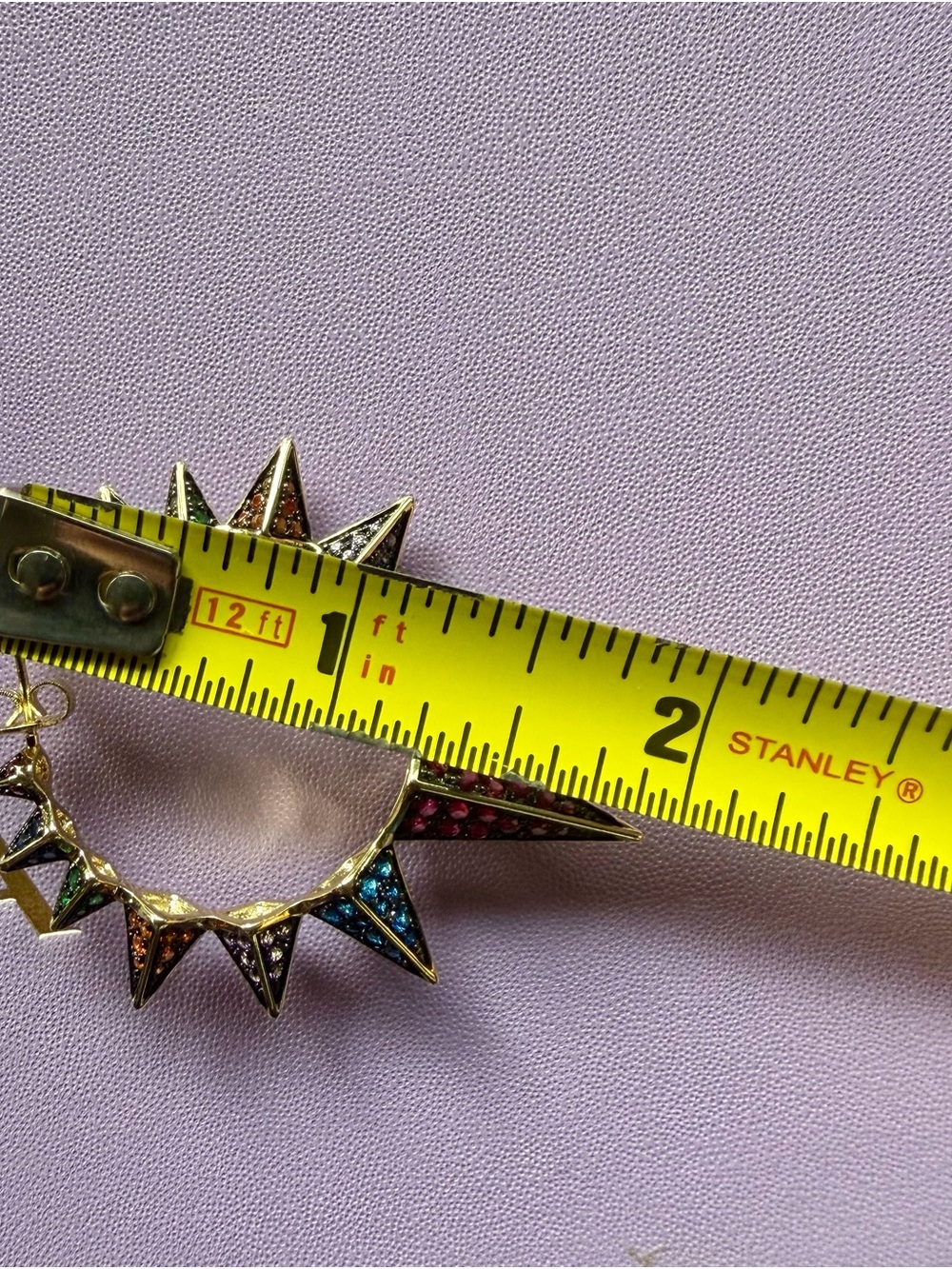 Melinda Maria Mama Gabriella Pave Spike Hoops - Picture 4 of 5